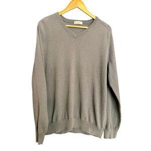 J. Crew Unisex Gray Cotton Cashmere Sweater—Size XL